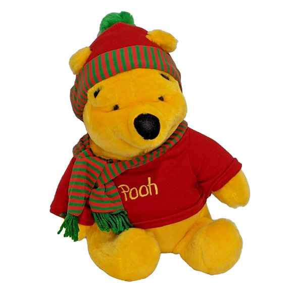 Disney Winnie the Pooh 14” Plush In Winter Hat and Scarf By Mattel Inc - Picture 8 of 8